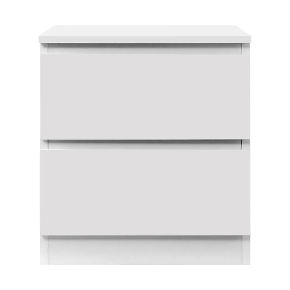 2-Drawer Handle-less Bedside Table, Anti-Rust - Artiss