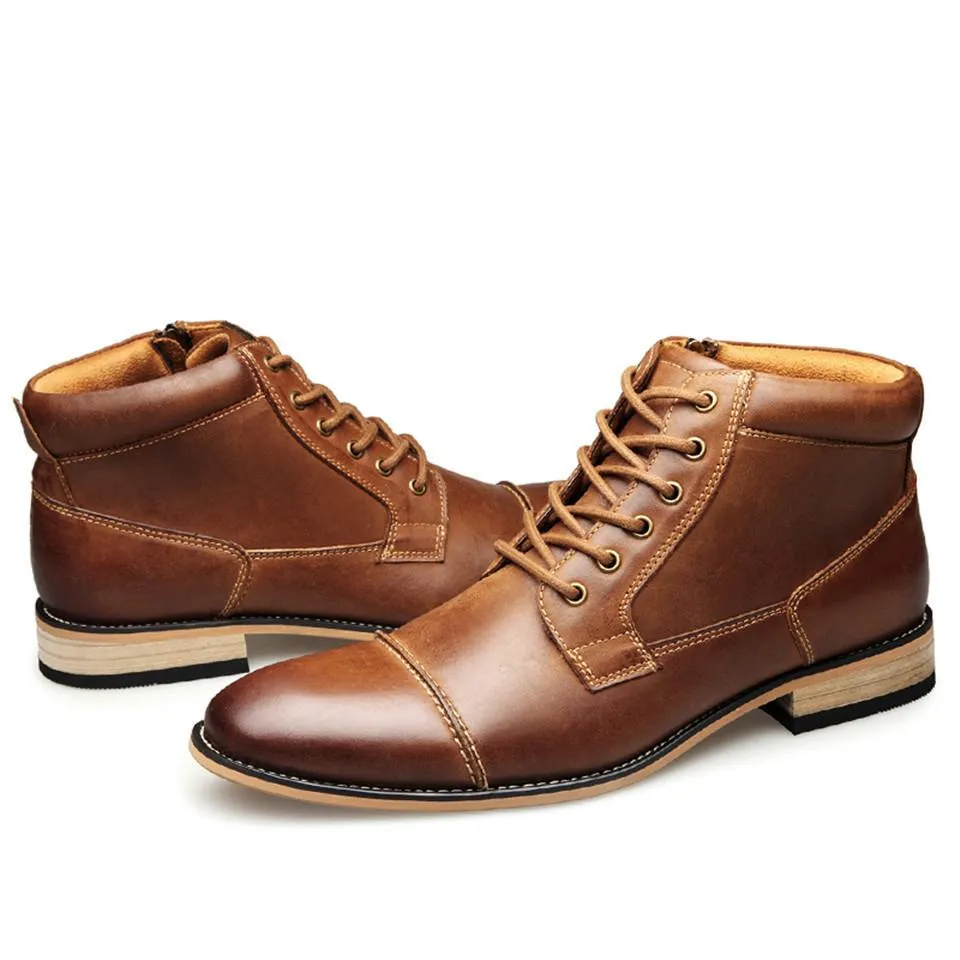 Angelo Ricci™ Classic Cow Side Zipper Leather Boots