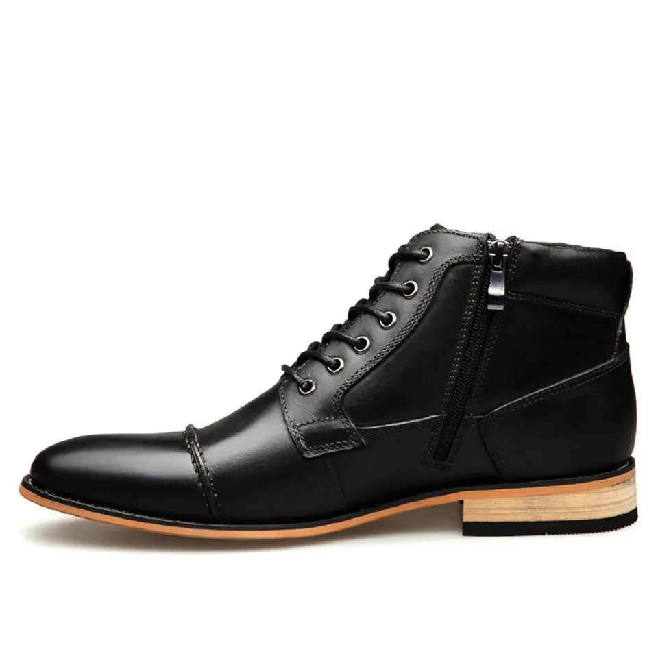 Angelo Ricci™ Classic Cow Side Zipper Leather Boots