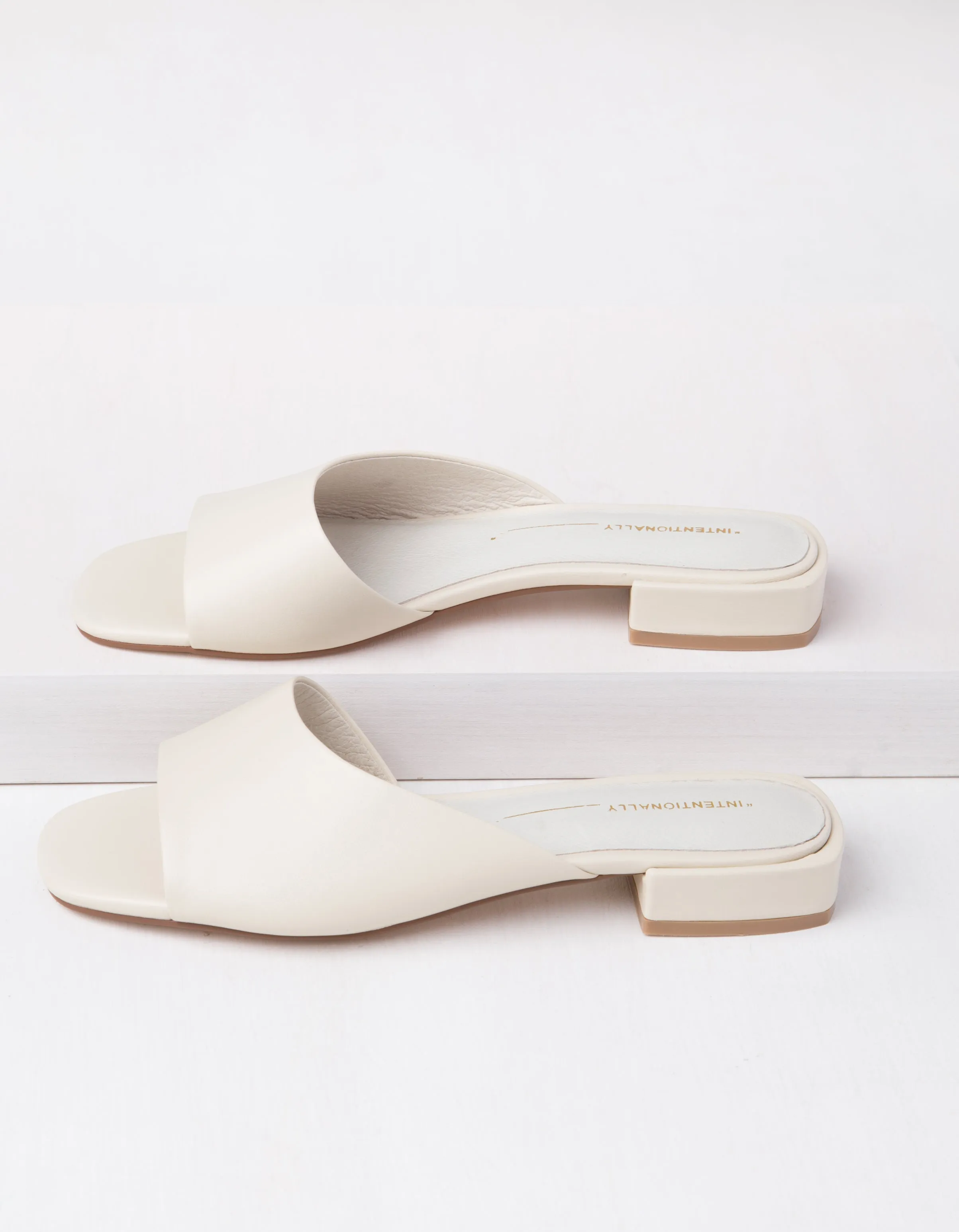 Bone Low Open Toe Mule