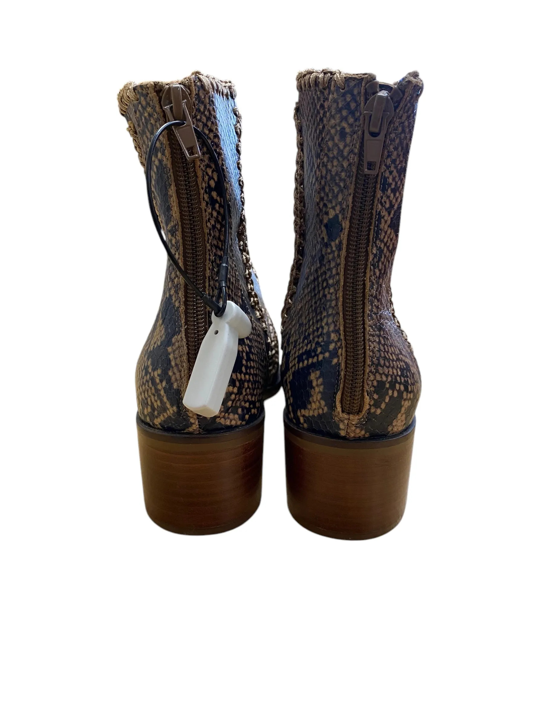 Boots Ankle Heels By Chelsea And Violet In Snakeskin Print, Size: 9.5
