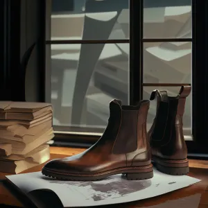 Brown Leather Ashton Chunky Chelsea Boots - AW24 - Hiking and Trekking Boots