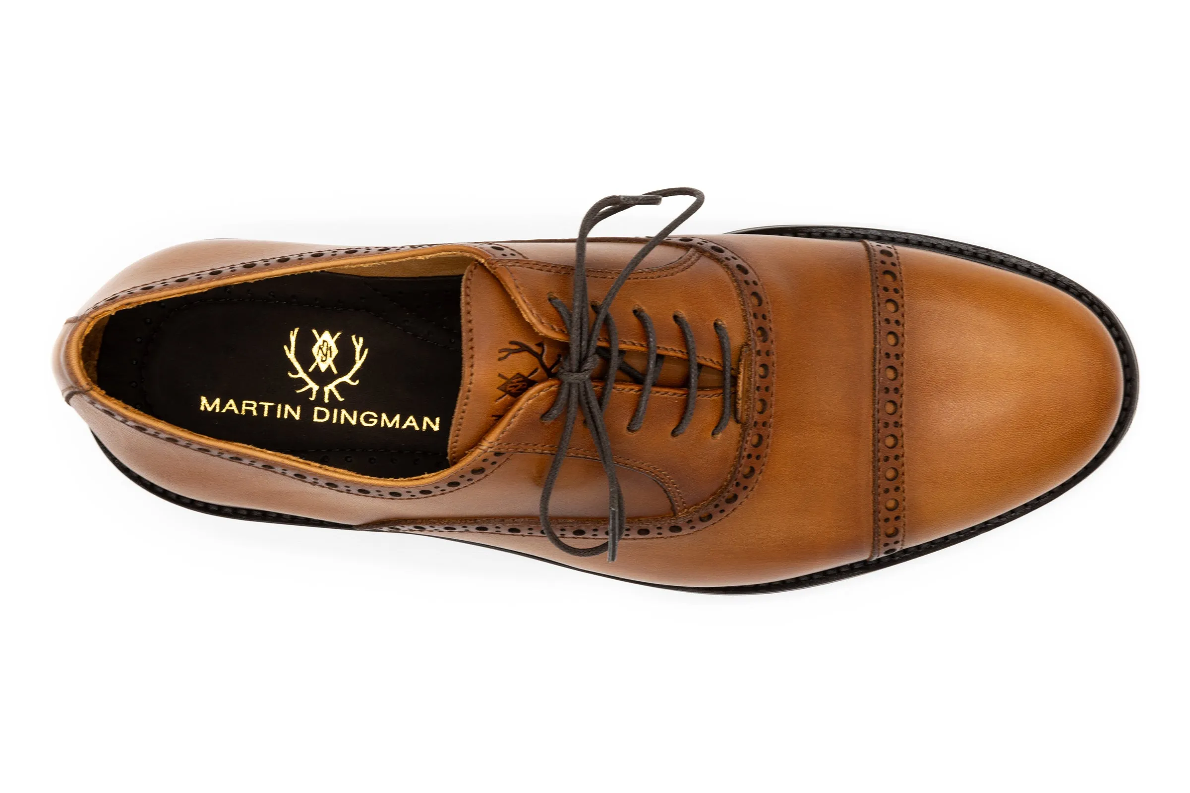 Cambridge Calf Leather Cap Toe - Whiskey