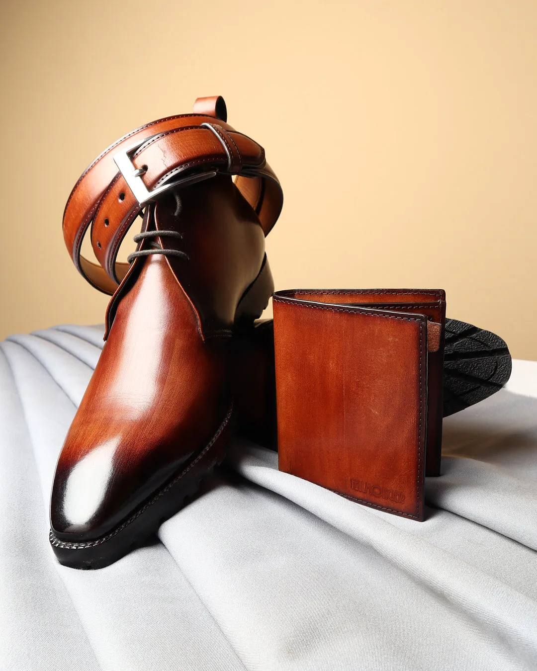 Combo - Chukka Boots   Belt   Wallet