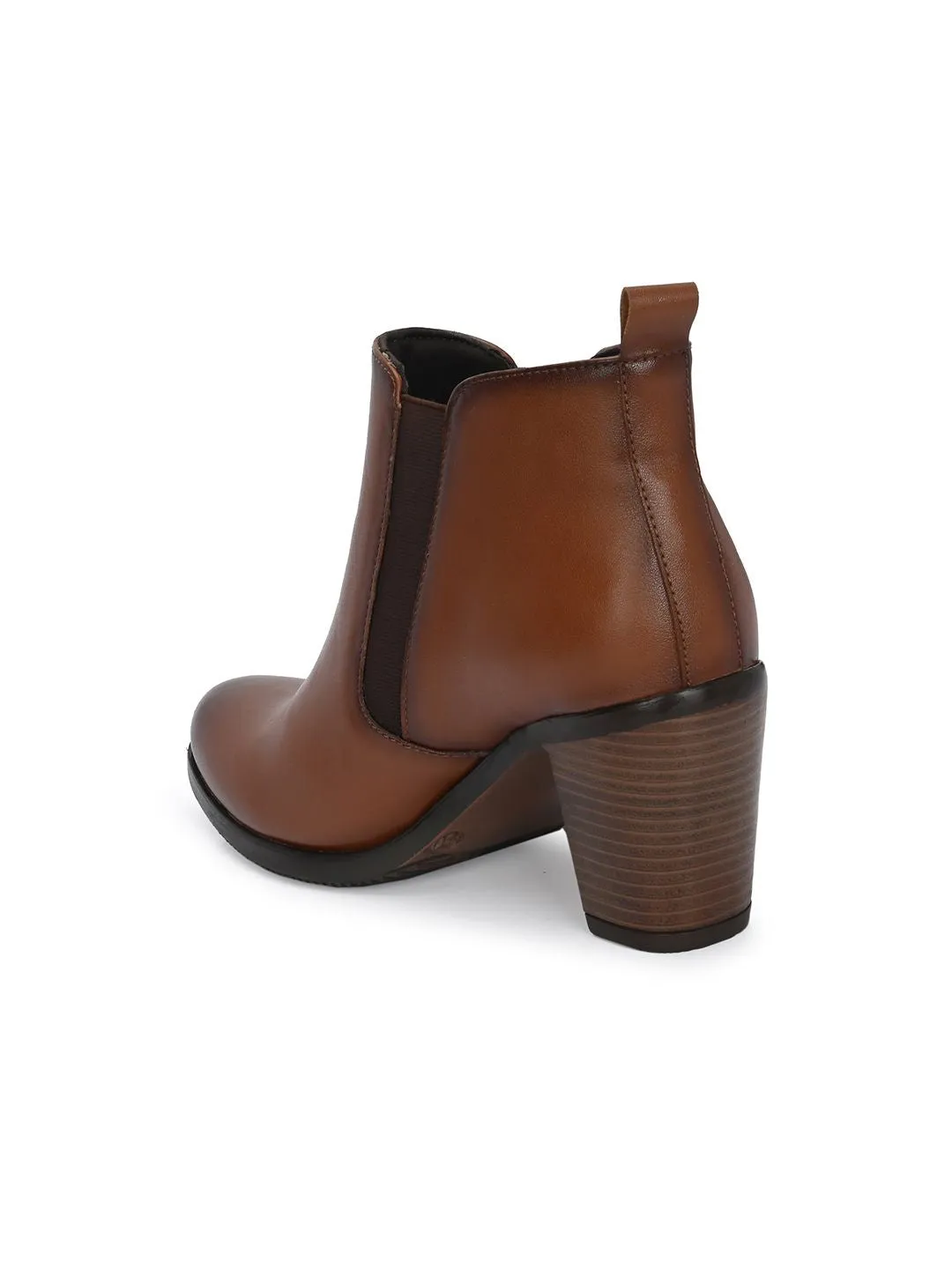 Delize Women Block Heeled Mid Top Chelsea Boots