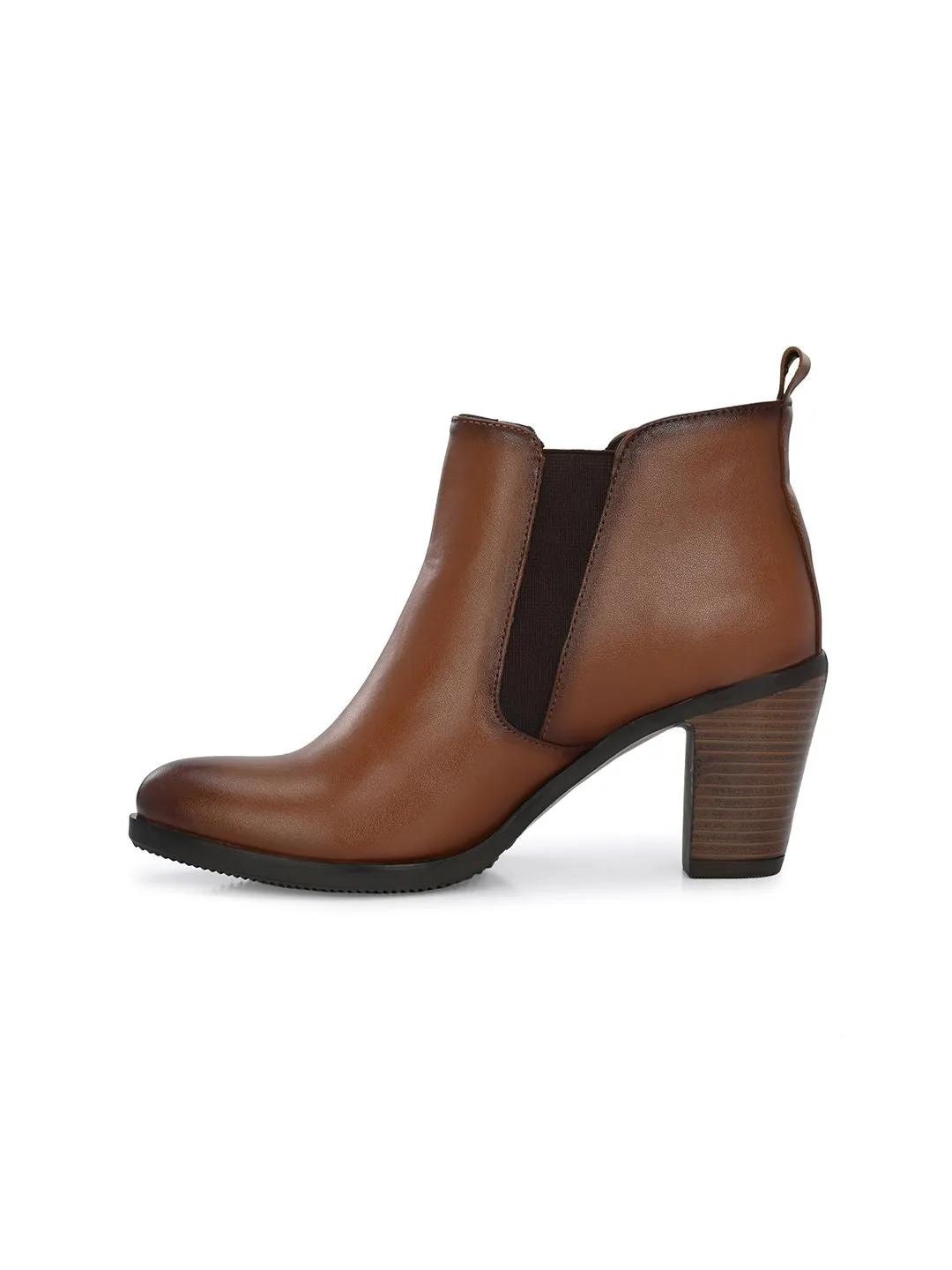 Delize Women Block Heeled Mid Top Chelsea Boots
