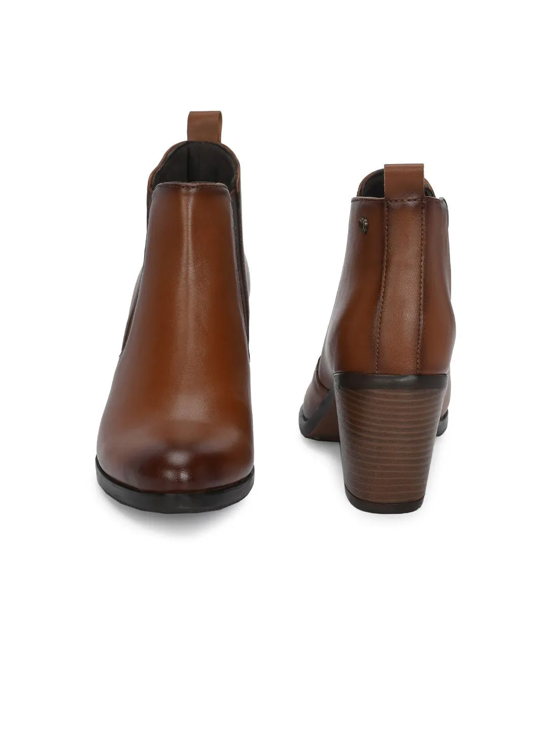 Delize Women Block Heeled Mid Top Chelsea Boots
