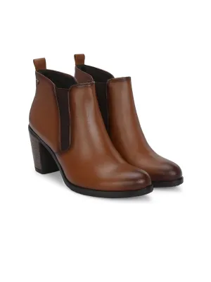 Delize Women Block Heeled Mid Top Chelsea Boots