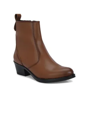 Delize Women Round Toe Block Heeled Chelsea Boots