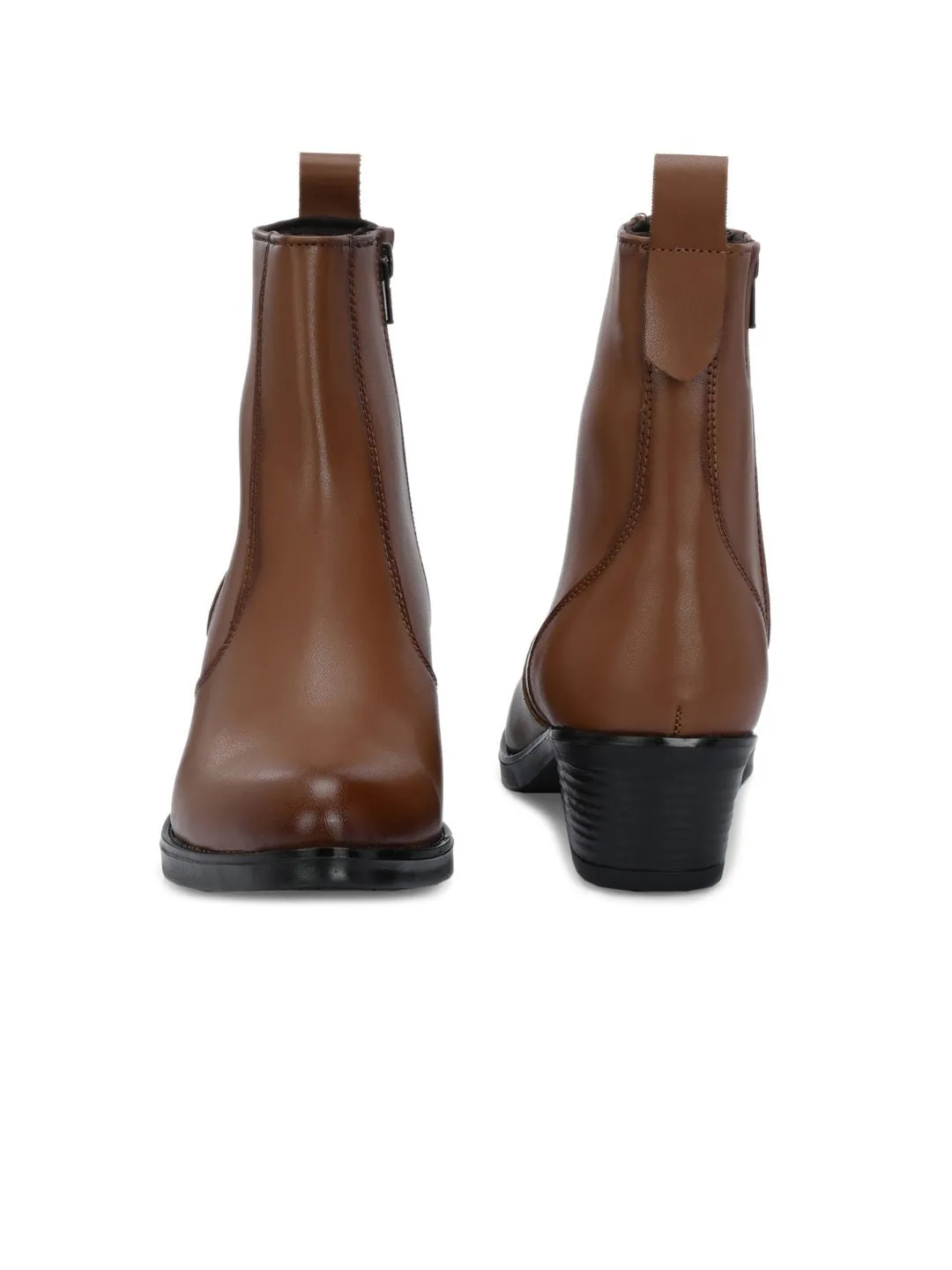 Delize Women Round Toe Block Heeled Chelsea Boots