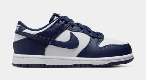 Dunk Low Preschool Lifestyle Shoes (White/Midnight Navy/White)