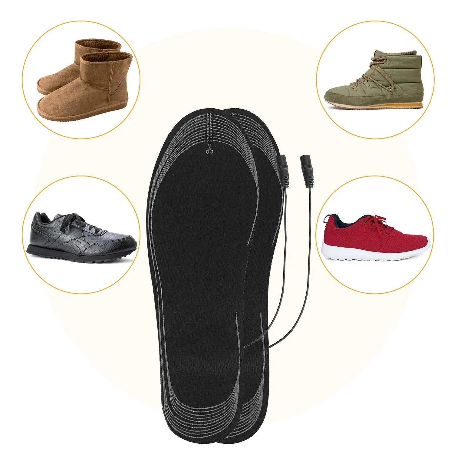 Electric Heated Insoles USB Foot Warmer Pads