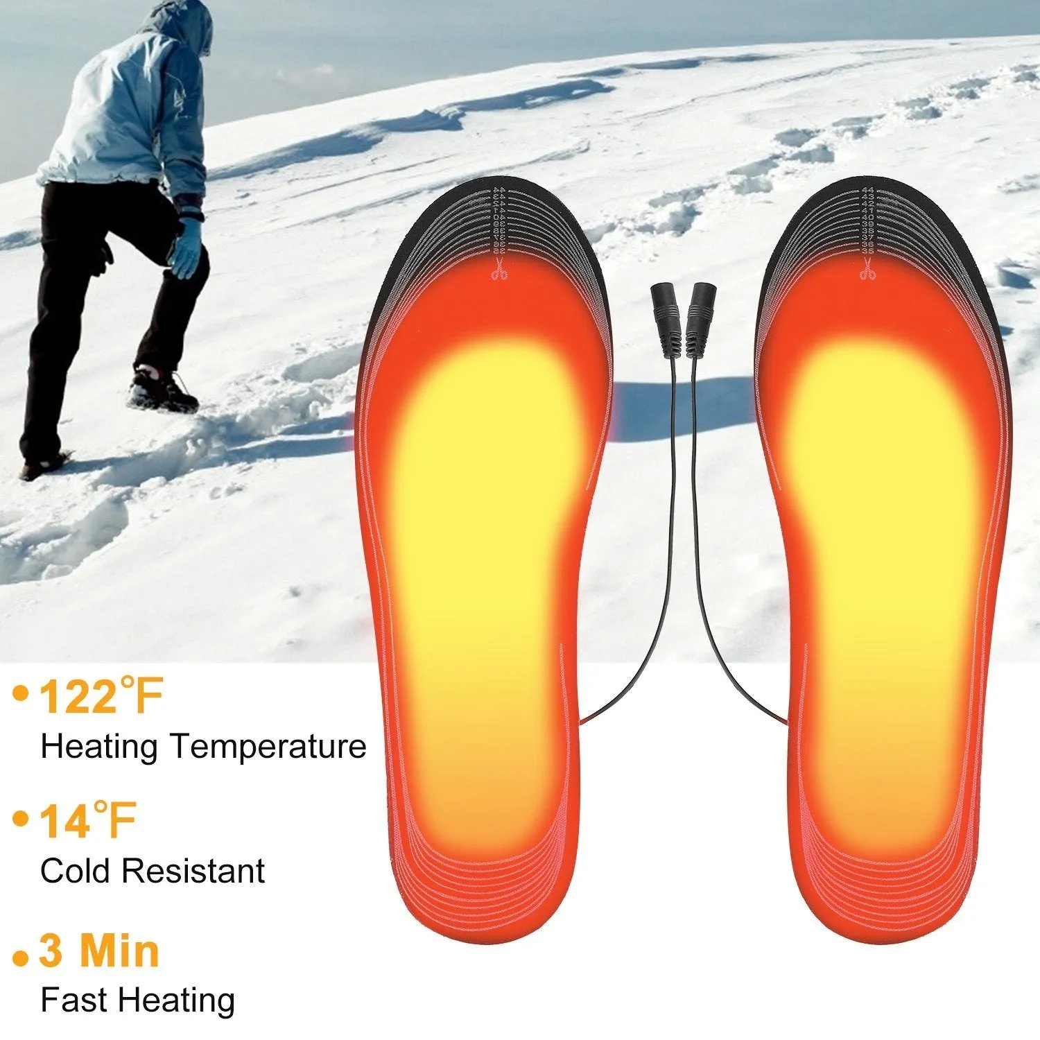 Electric Heated Insoles USB Foot Warmer Pads