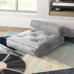 Fabrahome Square Shape Floor Pillow Comfort for Seating Pack of 1 (Light Gray)