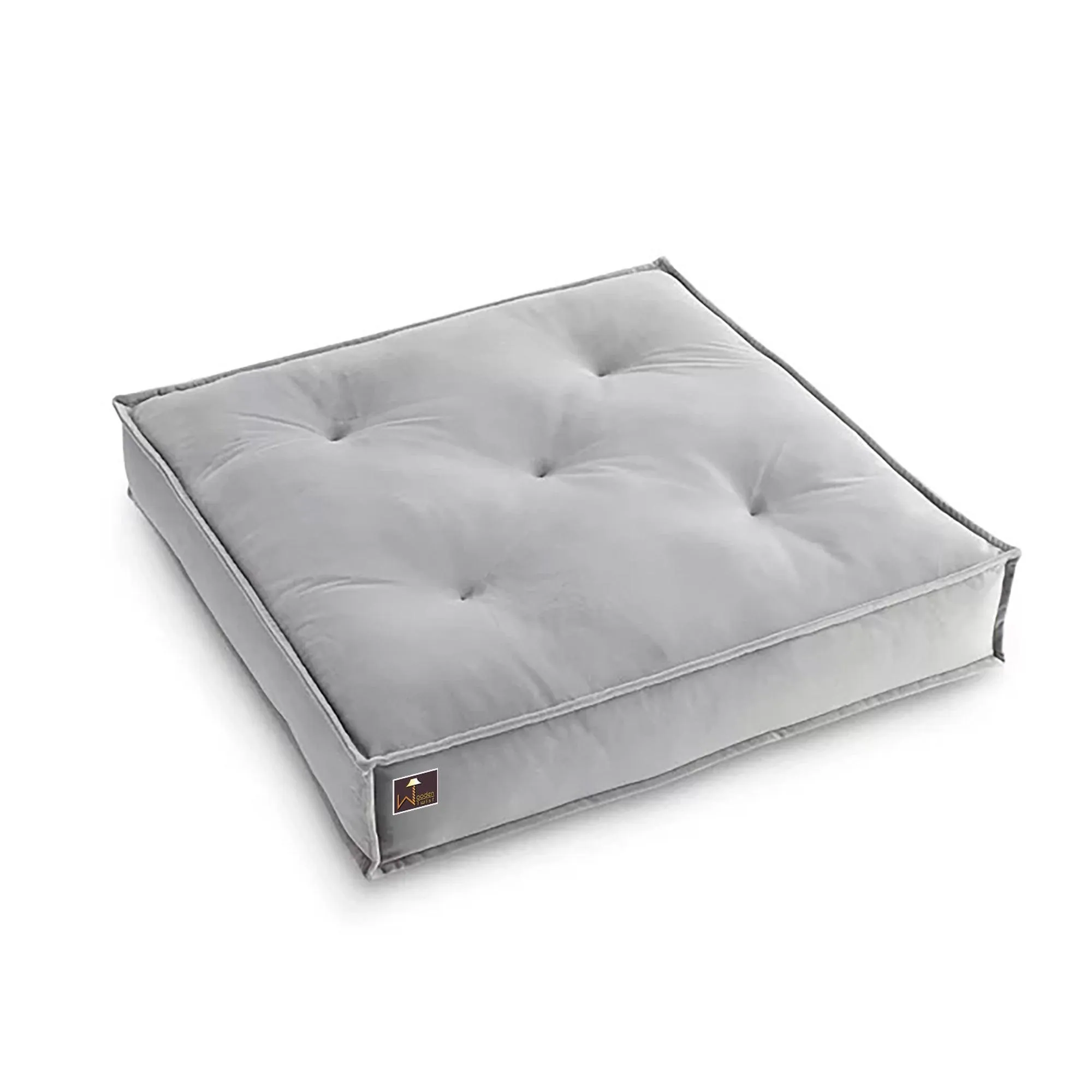 Fabrahome Square Shape Floor Pillow Comfort for Seating Pack of 1 (Light Gray)