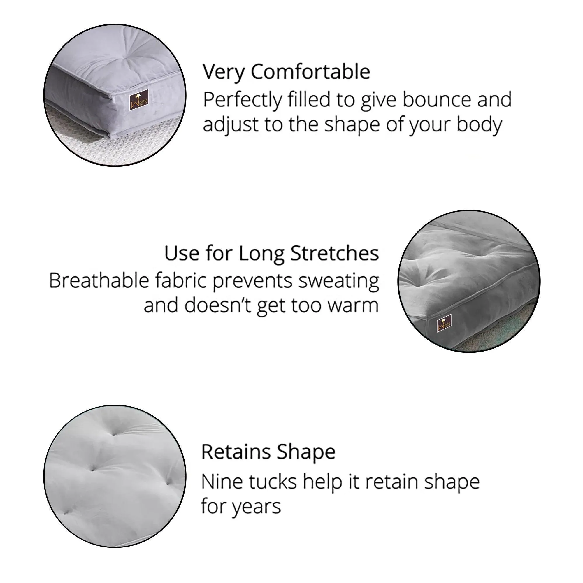 Fabrahome Square Shape Floor Pillow Comfort for Seating Pack of 1 (Light Gray)