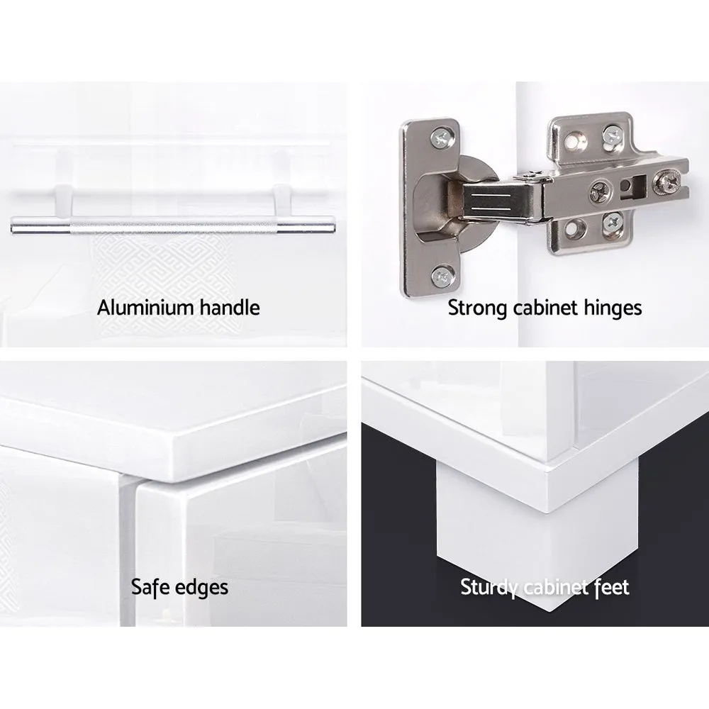 Front High Gloss Buffet Sideboard Storage Cabinet Cupboard Drawers Modern
