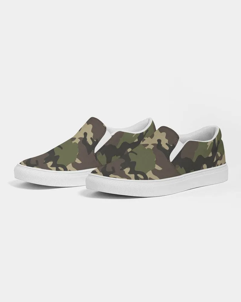FYD Women's Canvas Sneakers in green camouflage
