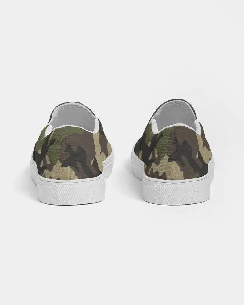 FYD Women's Canvas Sneakers in green camouflage