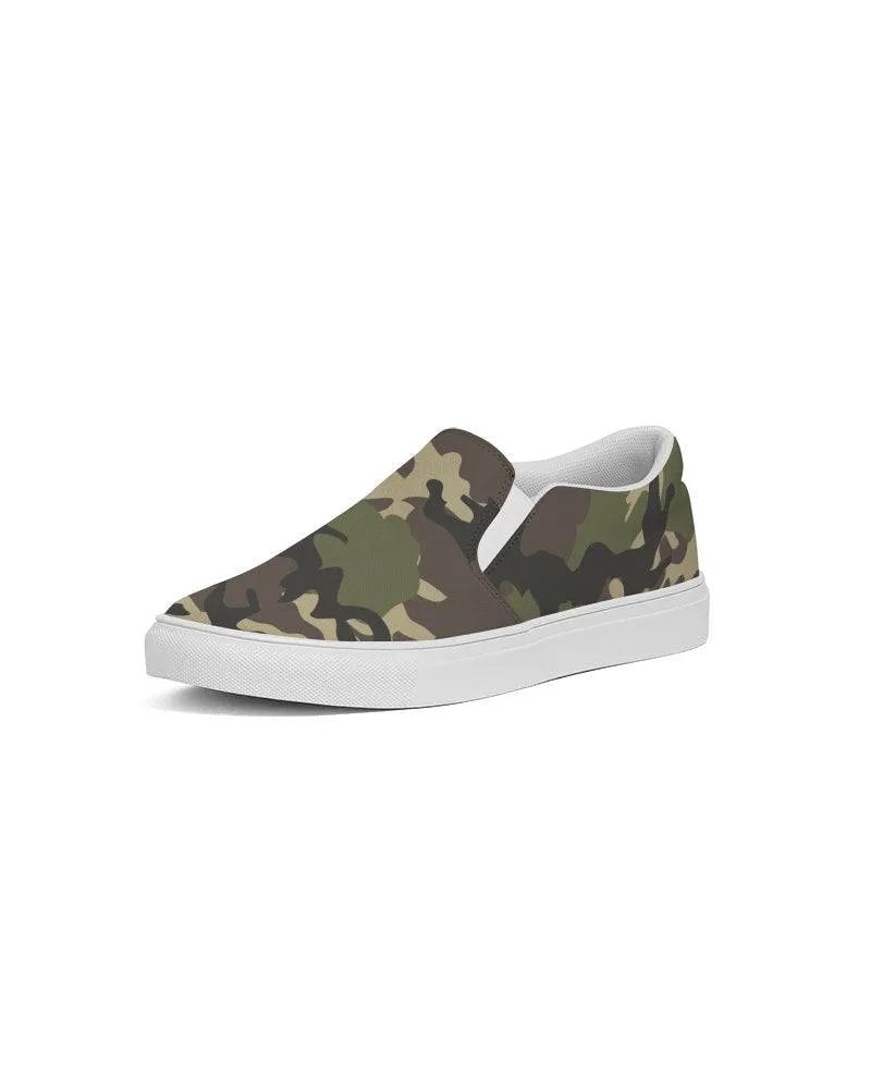 FYD Women's Canvas Sneakers in green camouflage