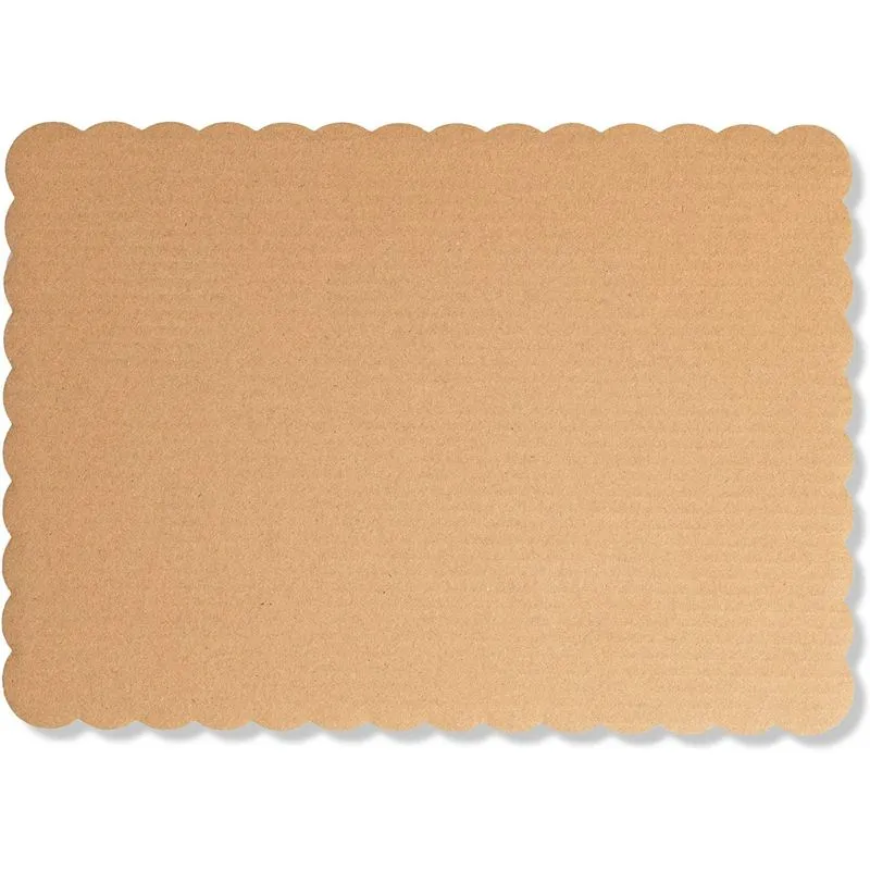 Gold Foil Cake Boards, Scalloped Rectangle Dessert Base (14 x 10 In, 12 Pack)
