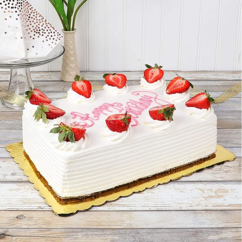 Gold Foil Cake Boards, Scalloped Rectangle Dessert Base (14 x 10 In, 12 Pack)