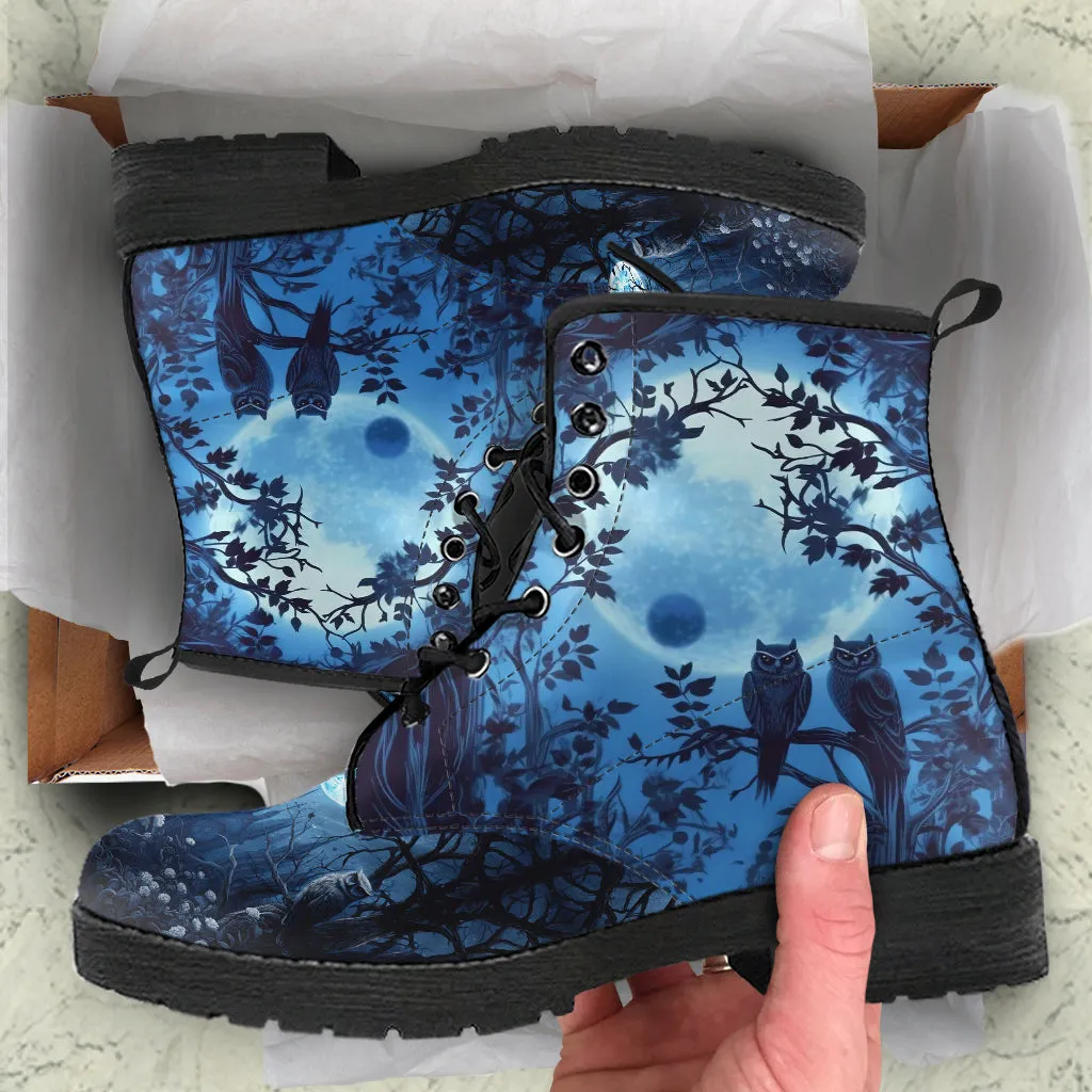 Gothic Forest and Thorned Roses Women's Vegan Leather Boots