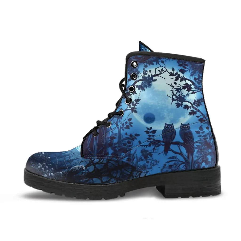 Gothic Forest and Thorned Roses Women's Vegan Leather Boots