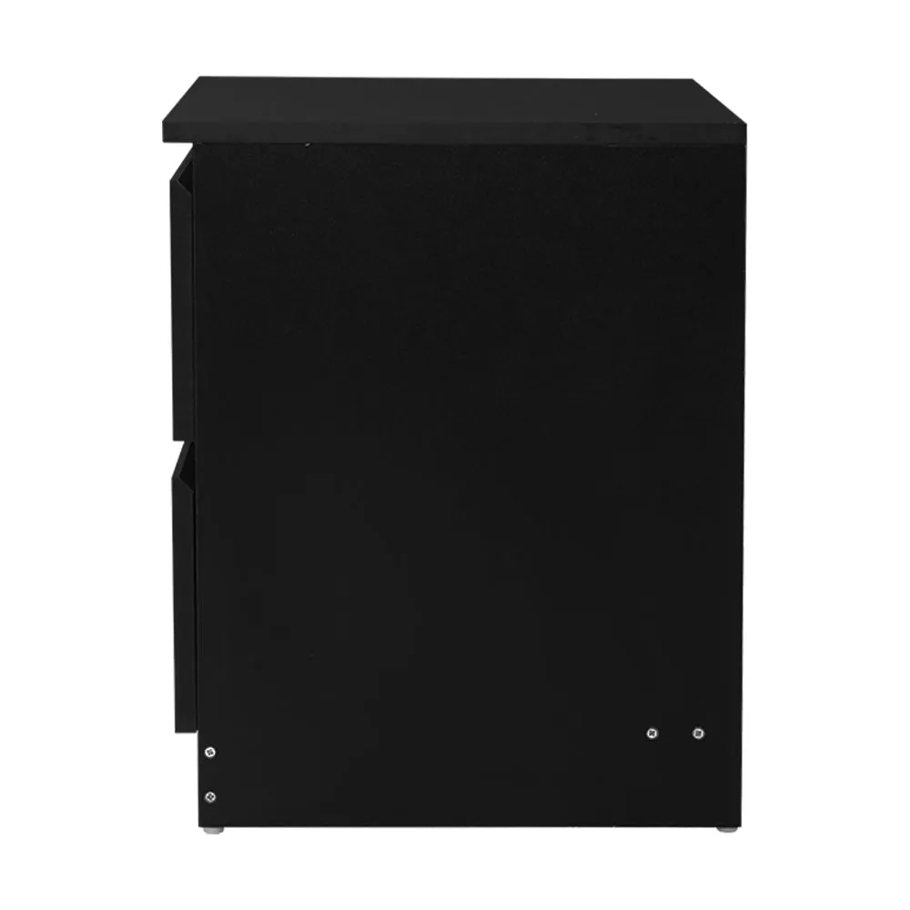 Handle-less 2-Drawer Bedside Table, Anti-Rust - Artiss