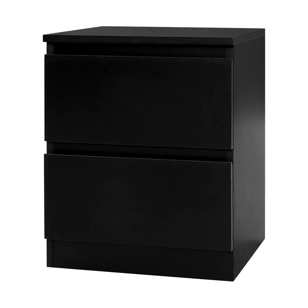 Handle-less 2-Drawer Bedside Table, Anti-Rust - Artiss