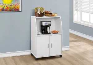 Kitchen Cart - 33"H / White On Castors