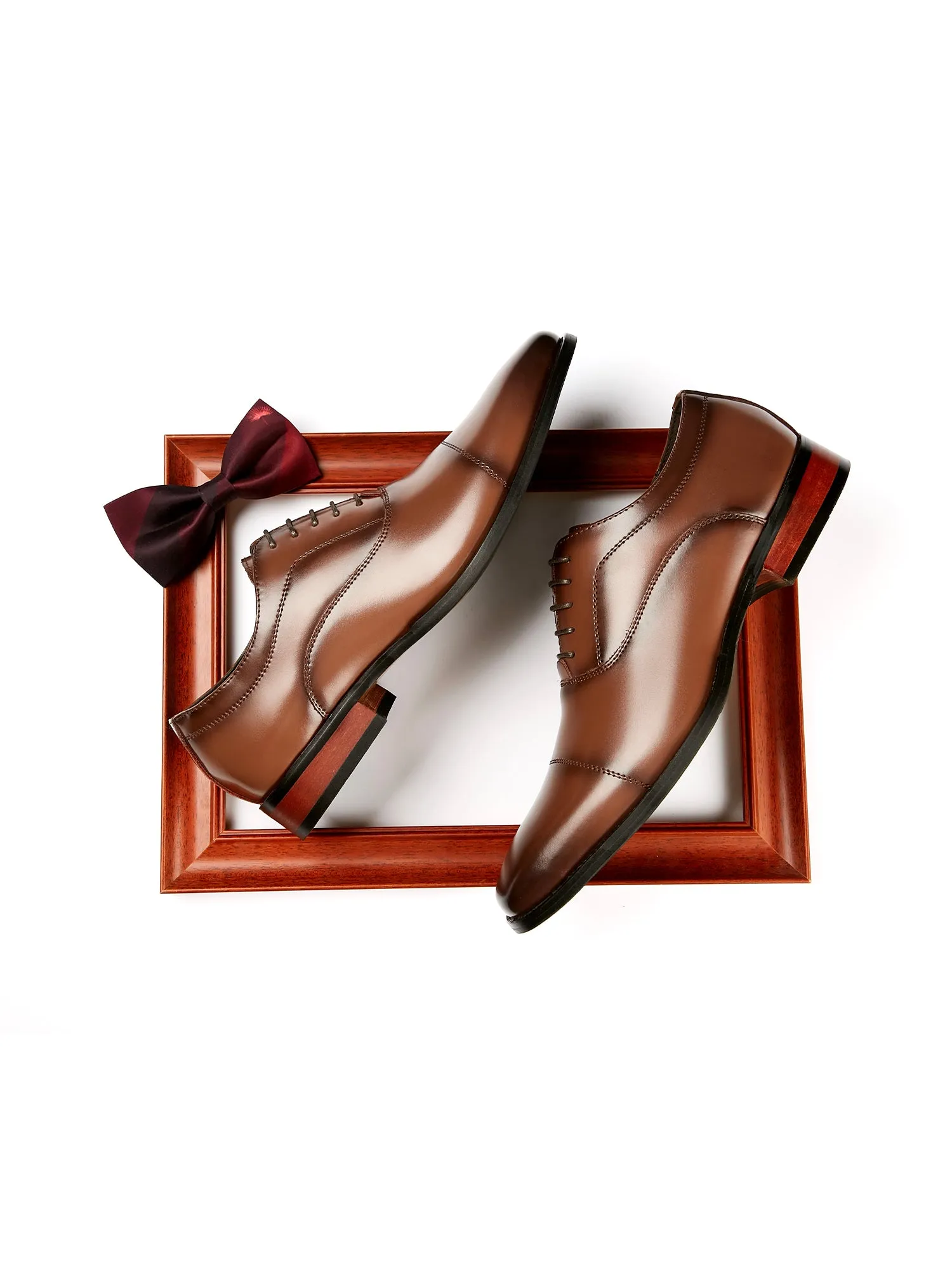 Leather Classic Cap Toe Oxfords Lace up Shoes