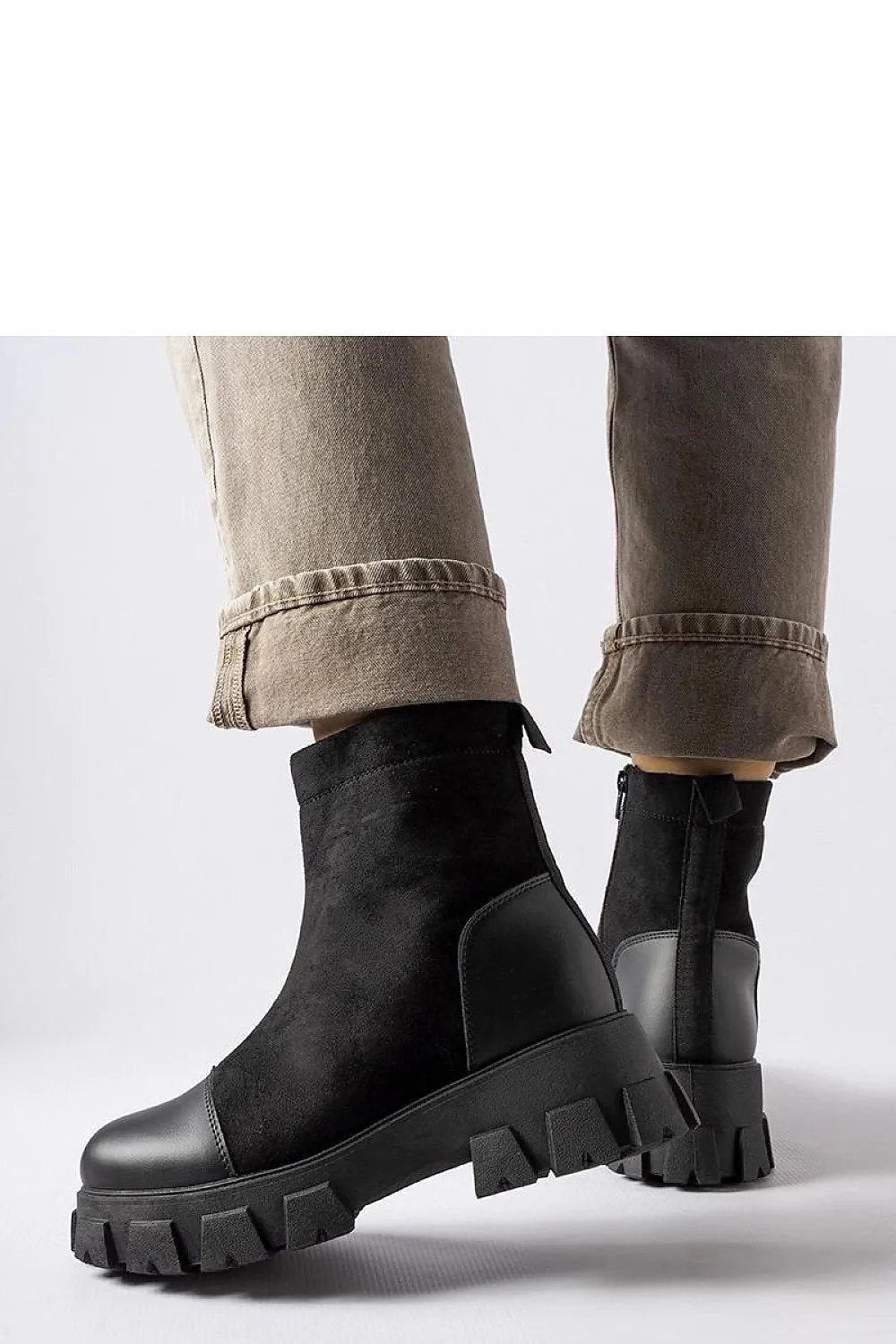Milo's black eco-suede treaded baggers