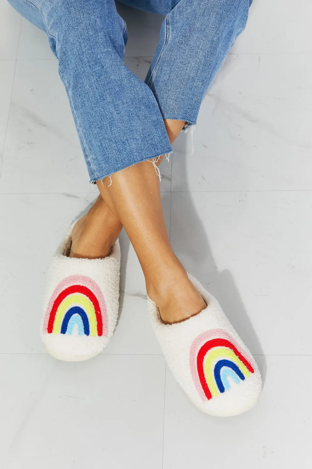 MMShoes Rainbow Plush Slipper - Ships from The US