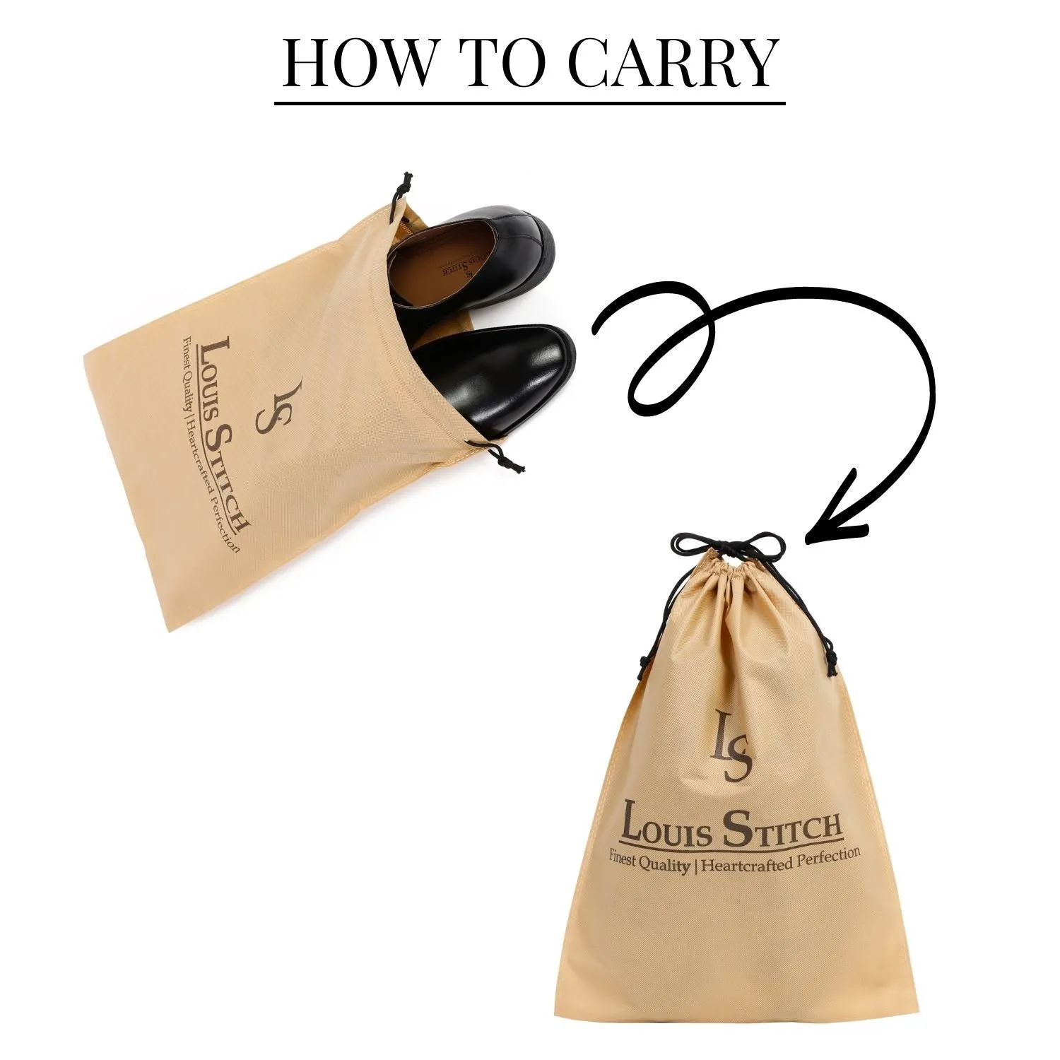 Non Woven Shoe Bag Pack Of  24 Beige Plain