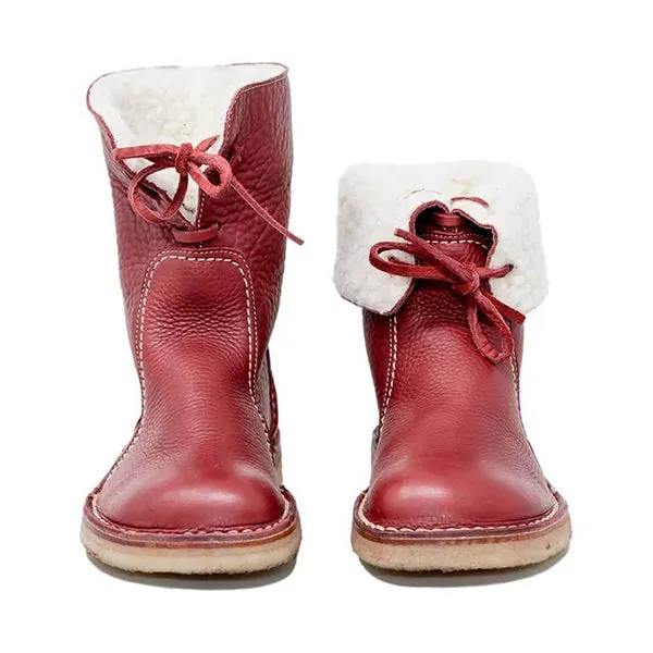 Purpdrank - Women Winter Vintage Boots Warm Unisex Lace-up Shoes