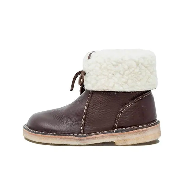 Purpdrank - Women Winter Vintage Boots Warm Unisex Lace-up Shoes