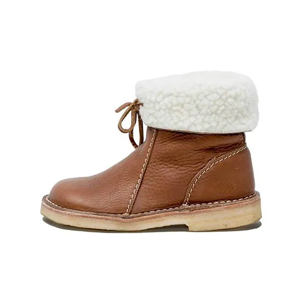 Purpdrank - Women Winter Vintage Boots Warm Unisex Lace-up Shoes