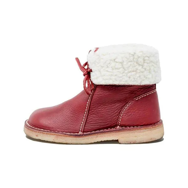 Purpdrank - Women Winter Vintage Boots Warm Unisex Lace-up Shoes