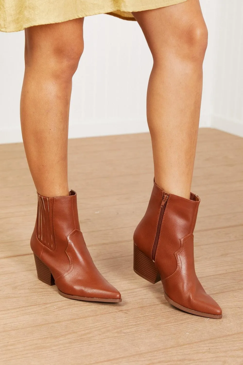 Qupid Nashville Nights Low Heels Booties