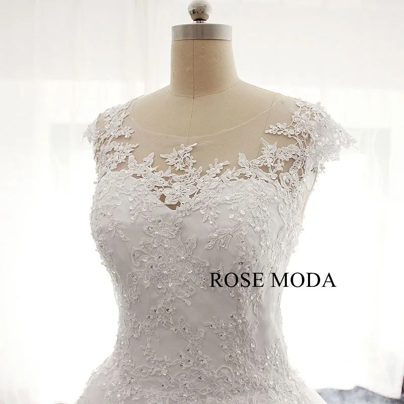 Rosemoda Dropped Waist Lace A Line Wedding Dress
