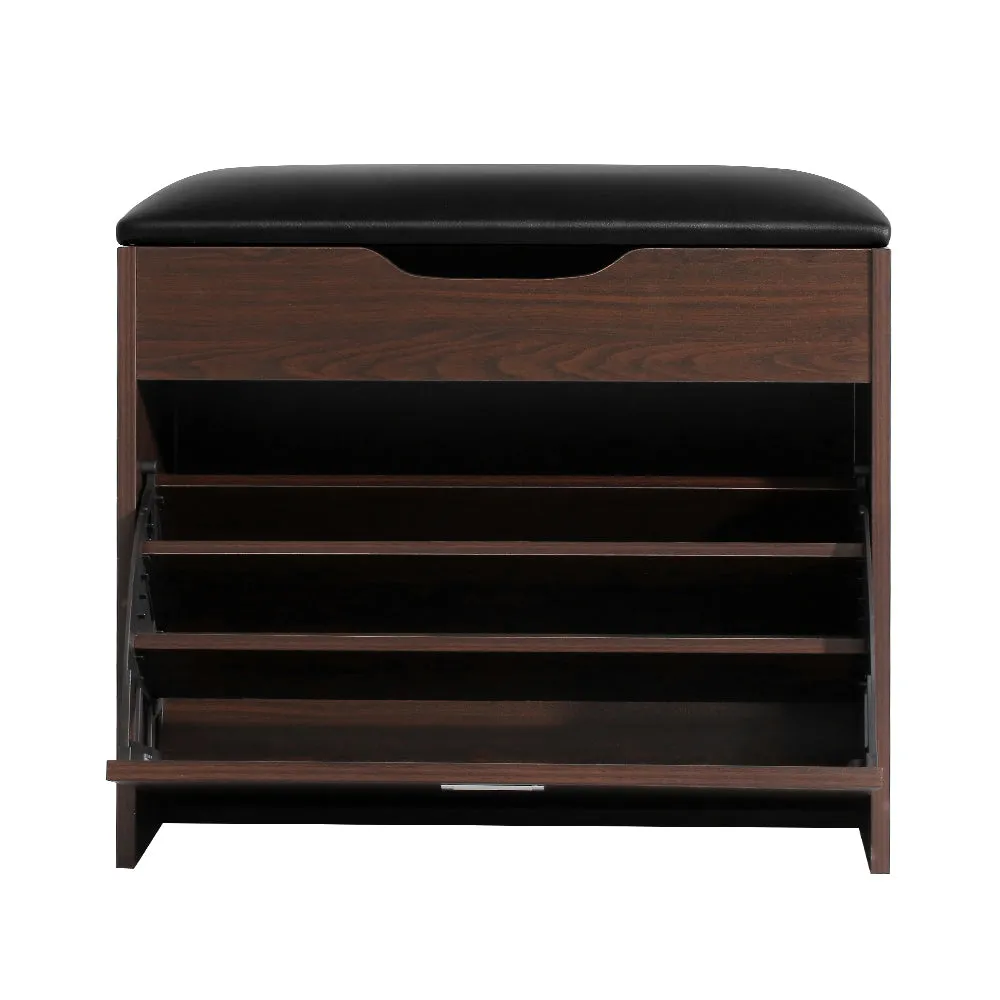 Shoe Cabinet Organizer Wooden Storage Bench Stool - 12 Pairs