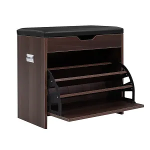 Shoe Cabinet Organizer Wooden Storage Bench Stool - 12 Pairs