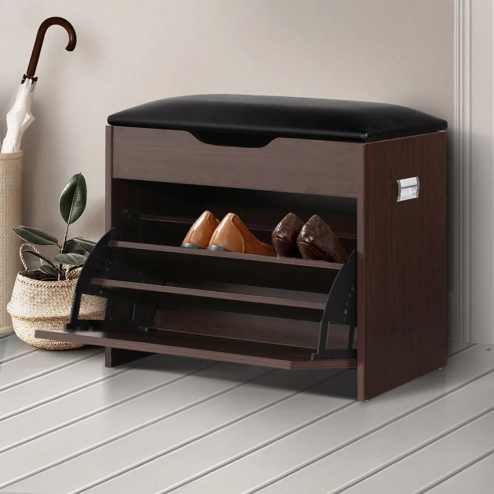Shoe Cabinet Organizer Wooden Storage Bench Stool - 12 Pairs