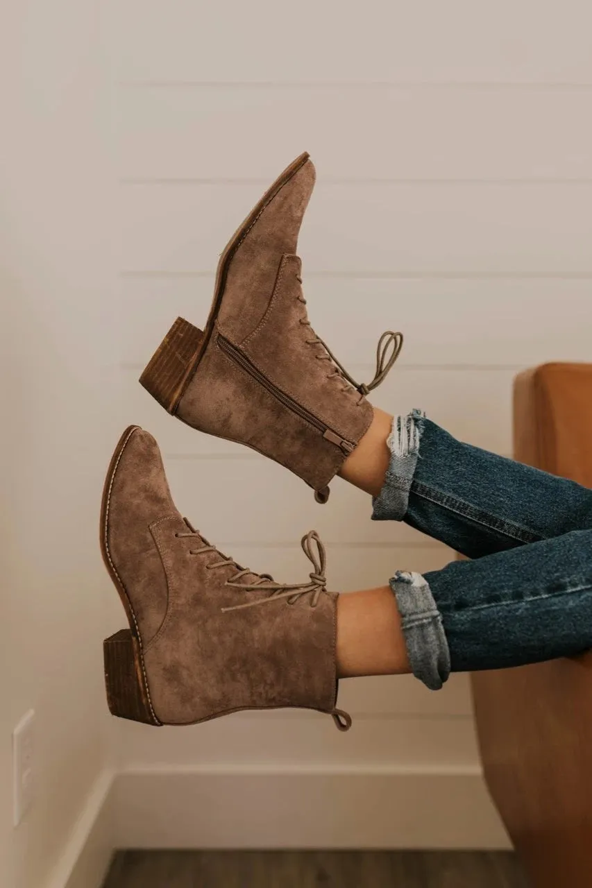 Women's Square Heel Suede Martin Boots