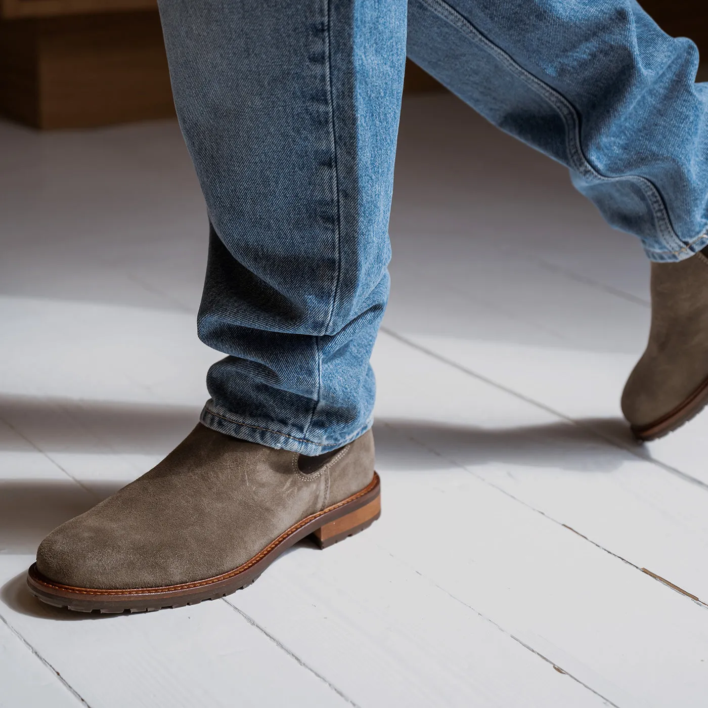 York chelsea støvle ruskind - KHAKI